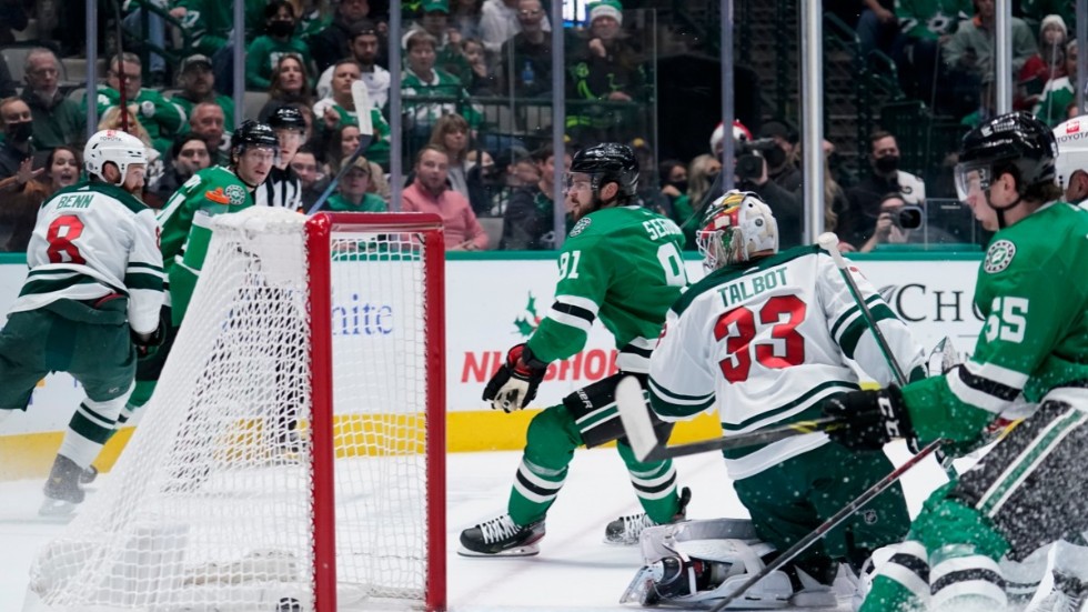 Dallas Tyler Seguin var en av sju Dallas-spelare som lyckades överlista Cam Talbot i Minnesotamålet.
