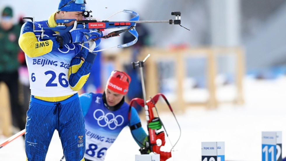 Martin Ponsiluoma inför sprintloppet i går.