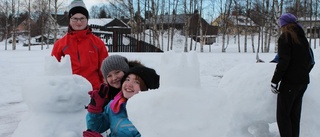 Snöskulpturer prydde park