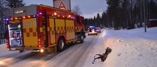 Lastbil och personbil krockade utanför Norsjö