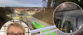 Härifrån kastades isblock ner på bussarna – framrutorna krossades: "Folk kan falla och barnvagnar välta"