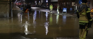 Vattenläcka i centrala Norrköping