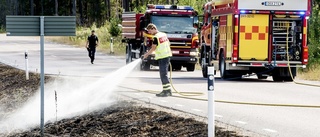 Brand nära Skavsta flygplats