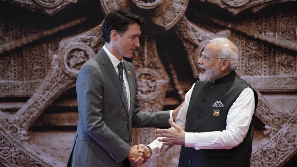 Premiärminister Justin Trudeau mötte nyligen sin indiske motsvarighet Narendra Modi under G20-mötet i New Delhi. Arkivbild.