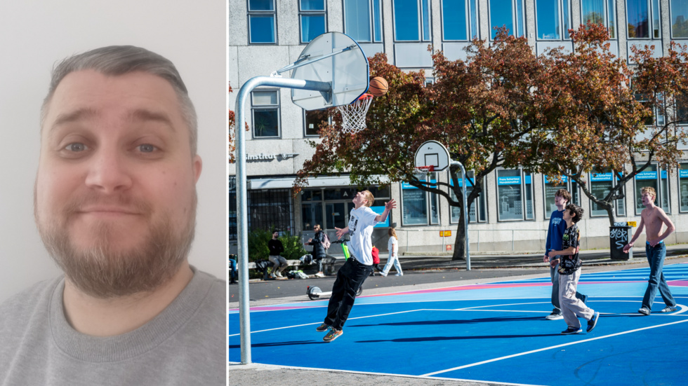 Västervik Baskets ordförande Robin Ejestrand Råsberg är jätteglad över basketens ökade intresse och önskar att det fanns fler basketkorgar i Västerviks kommun.