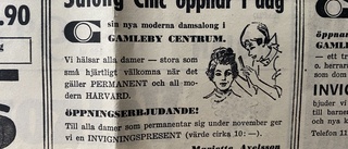 Se tidningsklipp och annonser från jubileet: Specialerbjudanden, kafé med fransk trottoarservering, kolgrill