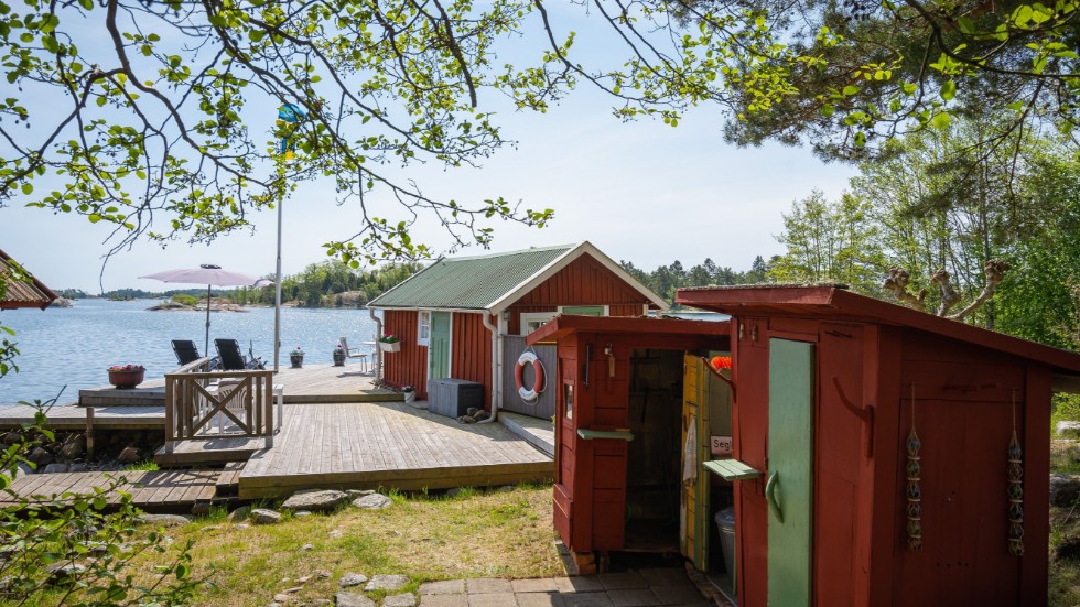 Fiskeboden på Hertigö bedöms vara från 1800-talet. 