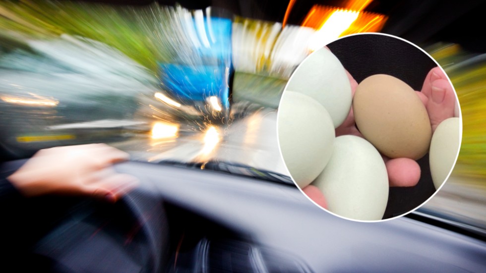 Polisen påträffade en bil som stämde överens med anmälan, men hittade vare sig ägg eller äggkartonger i bilen. Äggen på bilden har inget med artikeln att göra.