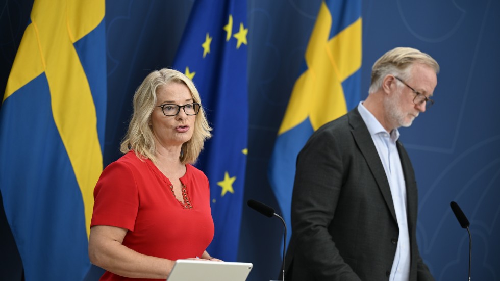 Arbetsmarknads- och integrationsminister Johan Pehrson (L) och skolminister Lotta Edholm (L).