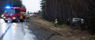 Kvinna voltade in i skogen