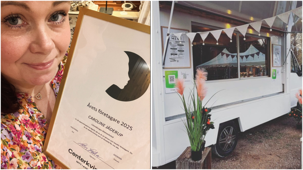 Det började med en foodtruck våren 2023. Sedan dess har Caroline och Mathias Jäderup utvecklat sitt företag Lönnebergas Matverksta med container och event. Nu har Caroline fått priset "Årets kvinnliga företagare 2025" av Centerpartiet i Hultsfred.