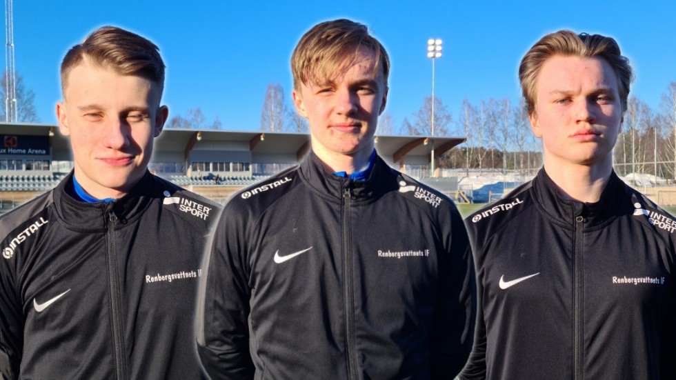Oskar Hägg, Morgan Burman och Samuel Rahm är alla klara för spel i Renbergsvattnet kommande säsong. (Bilden är ett montage)