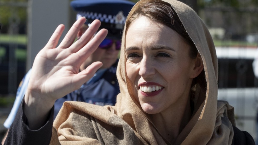 Nya Zeelands premiärminister Jacinda Ardern i Christchurch, där ett minnesmärke för terrordådet 2019 avtäcktes i fjol.