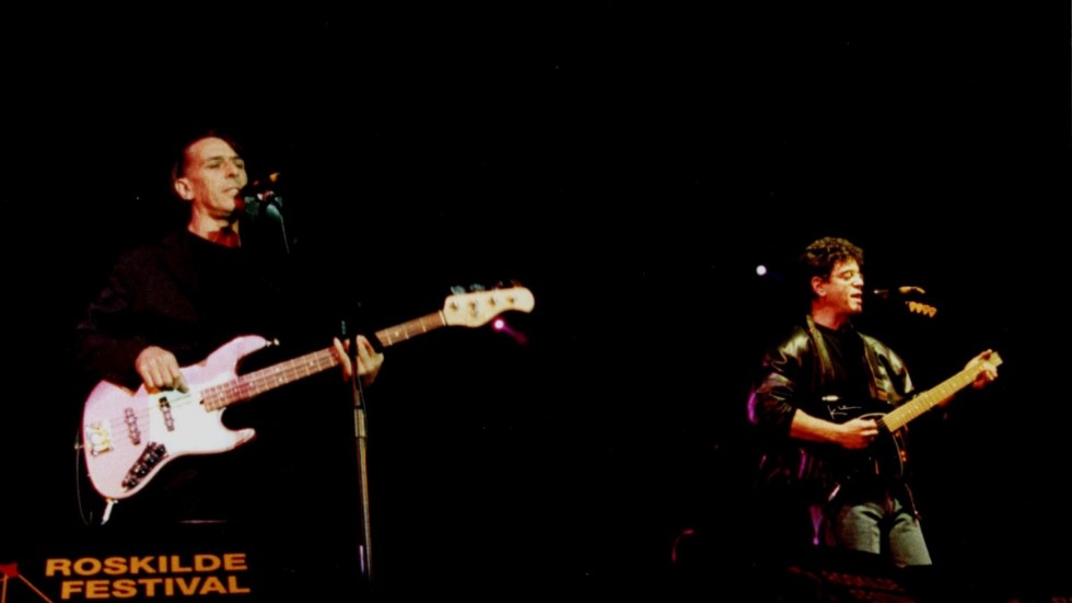 JJ Cale och Lou Reed i Velvet Underground på Roskildefestivalen 1993. Arkivbild.