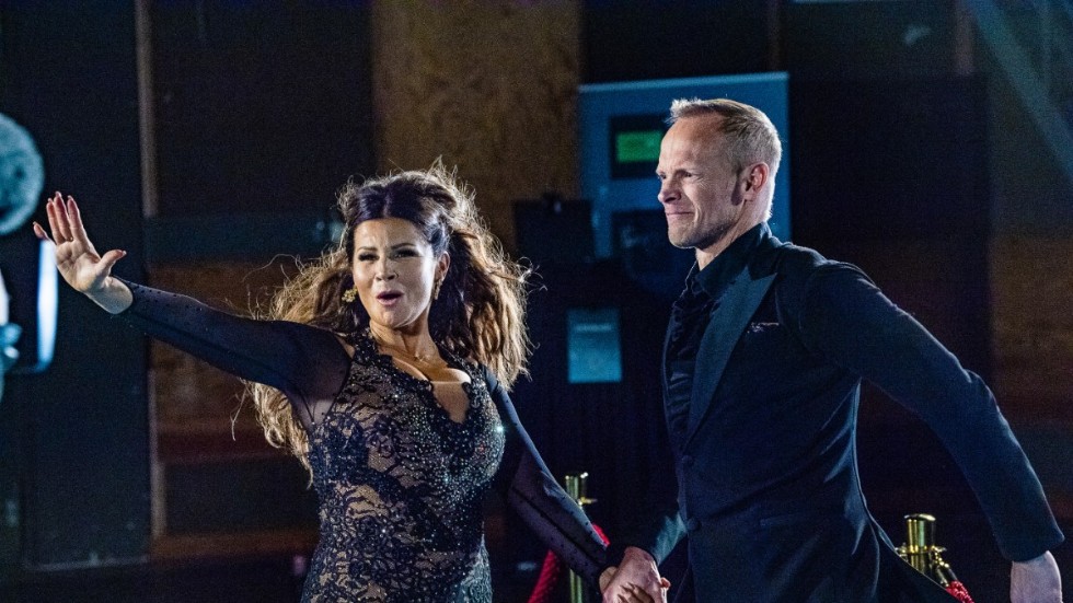 Carola Häggkvist med sin före detta danspartner Tobias Karlsson i "Let's dance". Arkivbild.