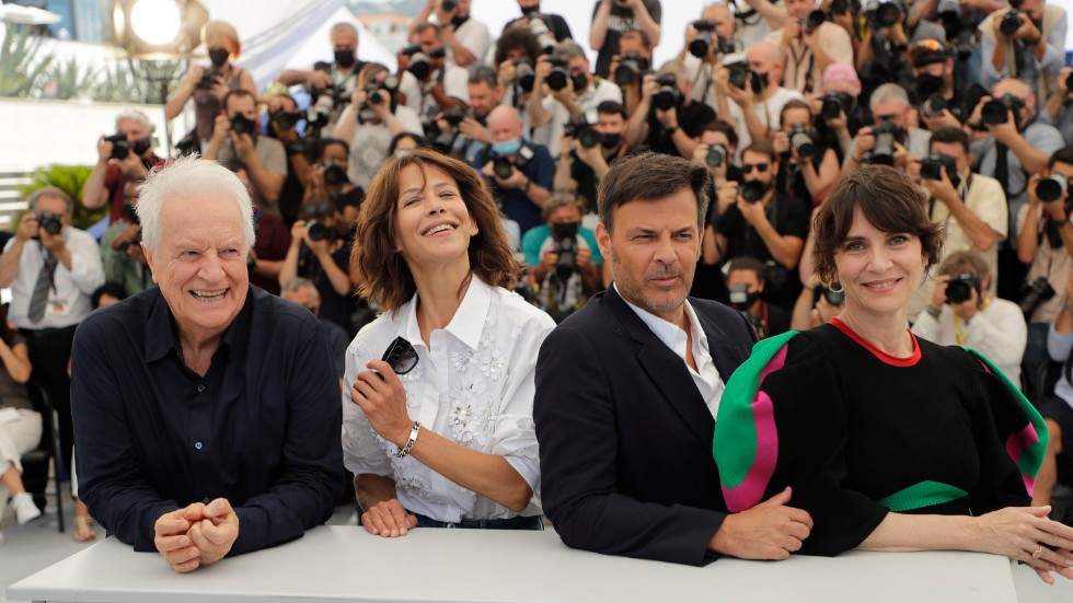 Andre Dussollier, Sophie Marceau, François Ozon och Geraldine Pailhas på filmfestivalen i Cannes. Arkivbild.