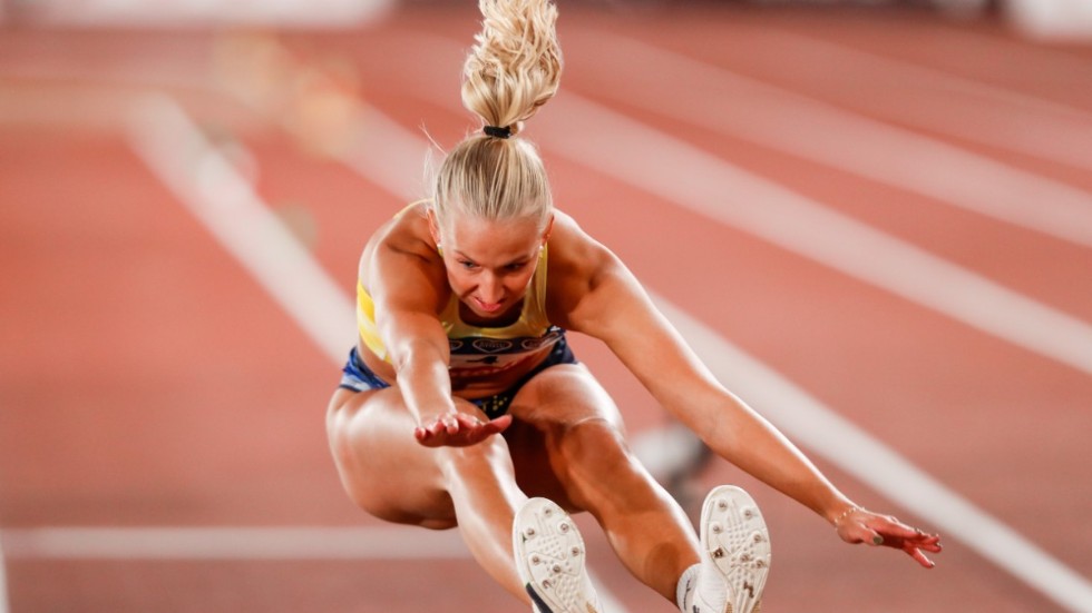 Maja Åskag hoppade under lördagskvällen till sig en tredjeplats i Finnkampens trestegstävling.
