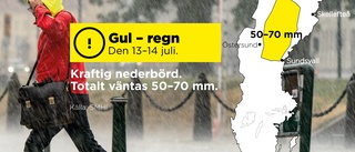 SMHI varnar för kraftigt regn i norr