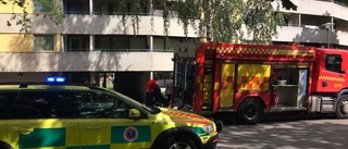 Brand i köket på femte våningen