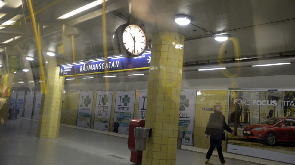 Händelsen ägde rum på Rådmansgatans tunnelbanestation i Stockholm. Arkivbild.