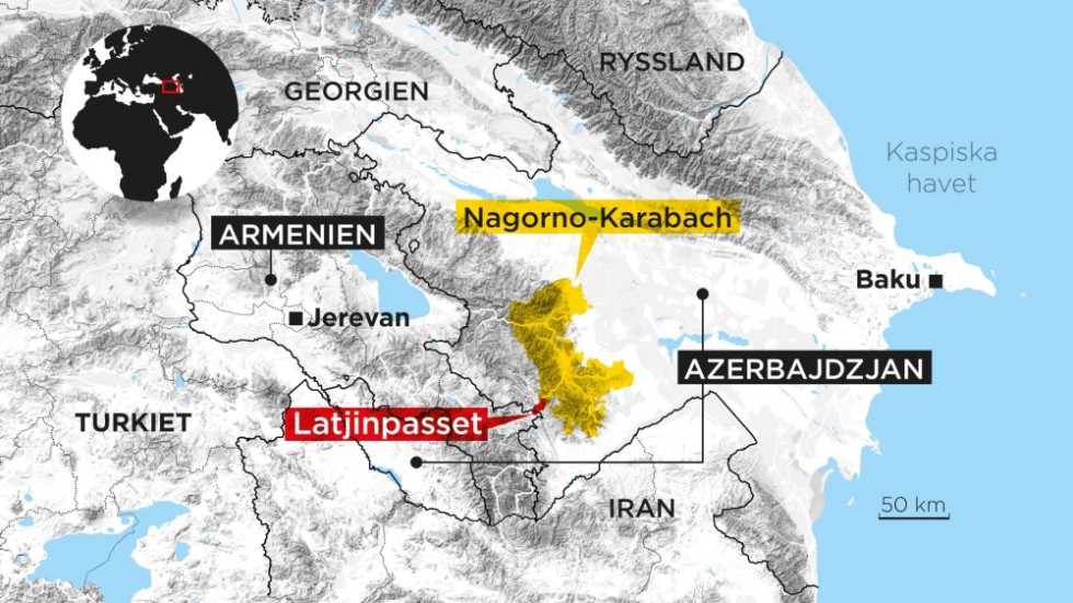 Latjinpasset förbinder utbrytarregionen Nagorno-Karabach med Armenien.