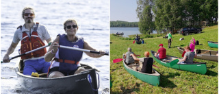 Nybörjare fick pröva på att paddla kanot