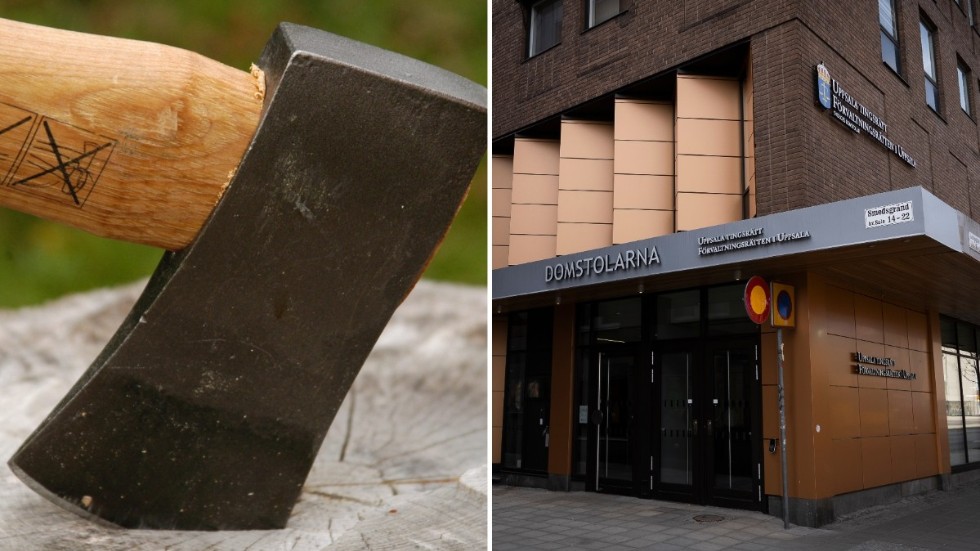 En man i 55-årsåldern åtalas för att haft en yxa i sin väska på en Uppsalagalleria. 