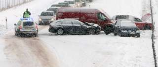 Många olyckor i snöyran i länet