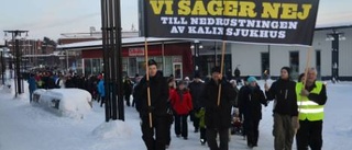 Stor demonstration för sjukhuset