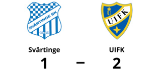 Svärtinge föll mot UIFK med 1-2