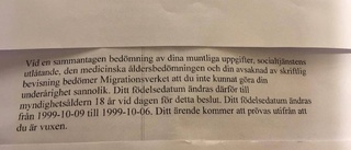 Fick ålder uppskriven - med tre dagar