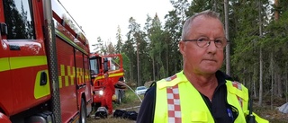 Skogsbrand efter blixtnedslag