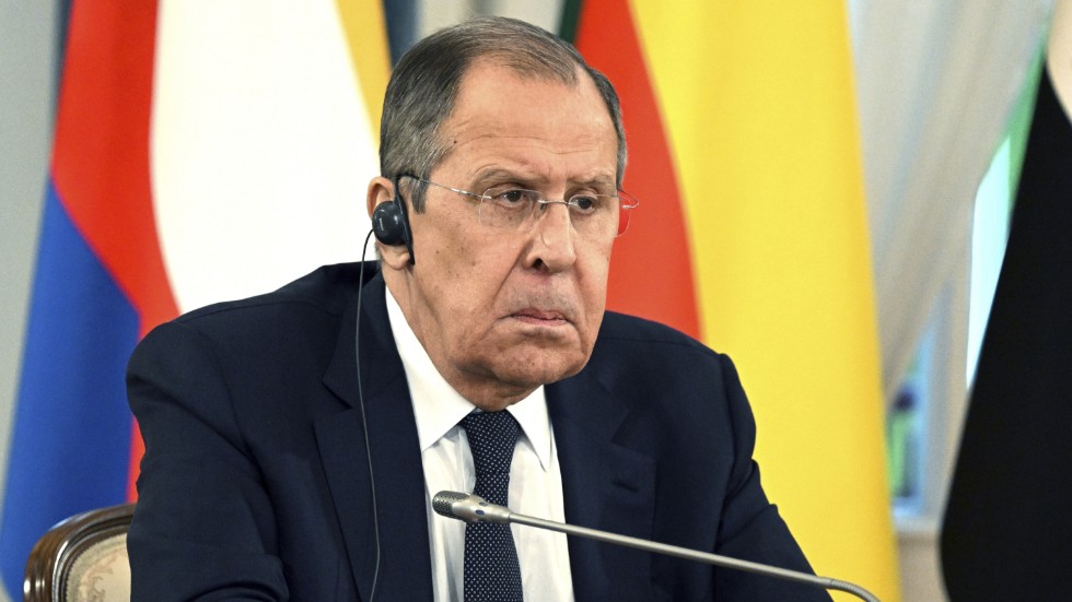 Rysslands utrikesminister Sergej Lavrov under ett möte i S:t Petersburg den 17 juni.