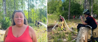 Anna upptäckte brand vid grillplats: "Kände röklukt"