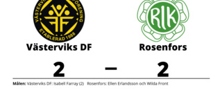 Västerviks DF och Rosenfors delade på poängen