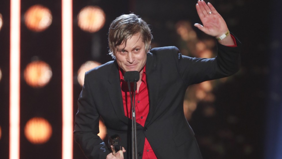 Martin Hederos när han fick pris för årets jazz vid Grammisgalan 2020. Arkivbild.