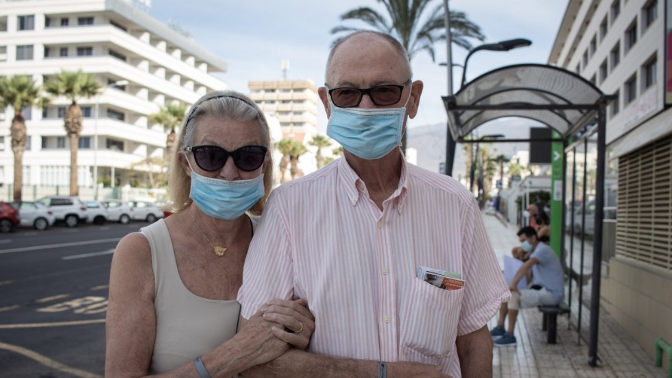 Vanja och Göran Befrits från Stockholm firar 80-årsdag på Teneriffa. De har båda antikroppar efter att ha insjuknat med covid-19 i april.