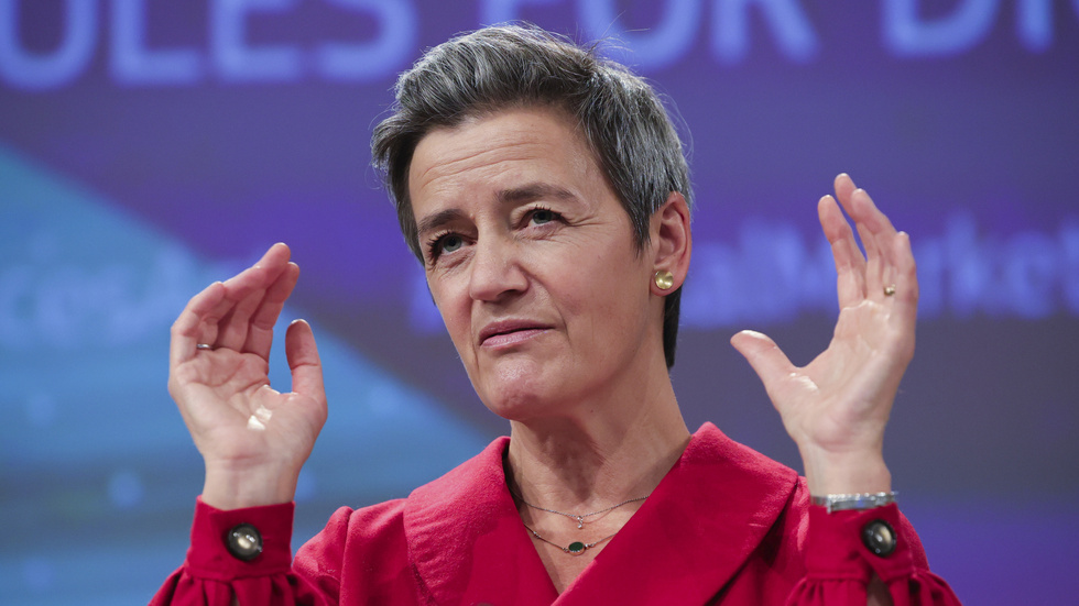 Margrethe Vestager, EU-kommissionär för konkurrensfrågor, har varit tongivande från EU-håll när det gäller DSA och tvillinglagen DMA. Arkivbild.