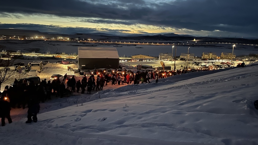 Starten av kulturvandringen under invigningslördagen. 