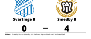 Smedby B tog klar seger mot Svärtinge B