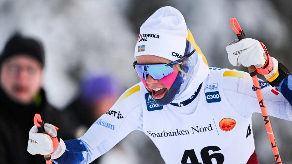 Emma Ribom blev fyra på lördagens distanslopp i Gällivare.