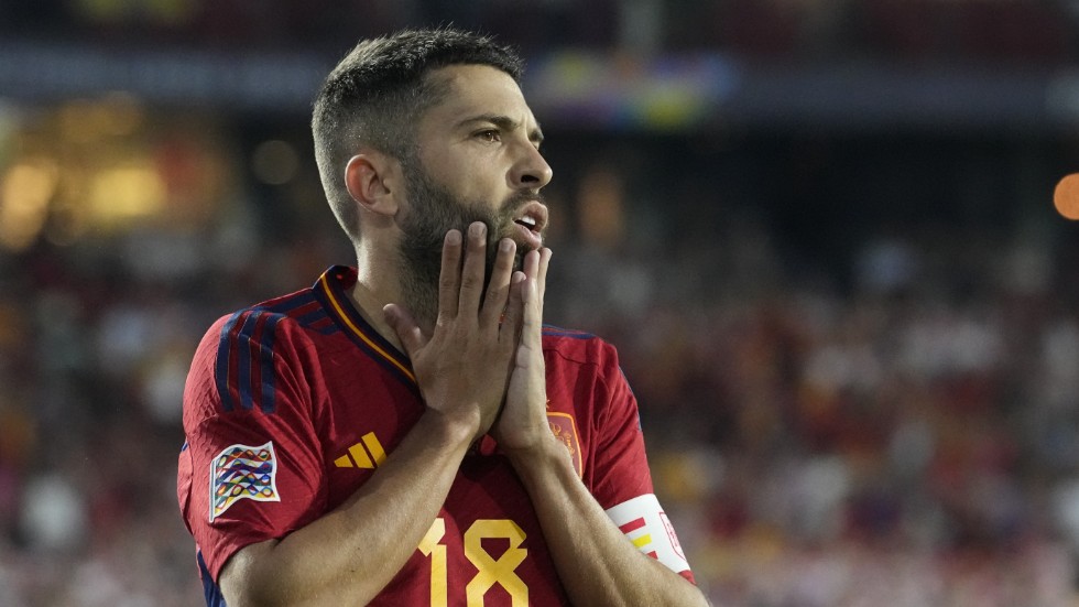 Färdigspelat i landslaget för Jordi Alba. Arkivbild.