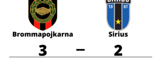 Förlust med 2-3 för Sirius mot Brommapojkarna