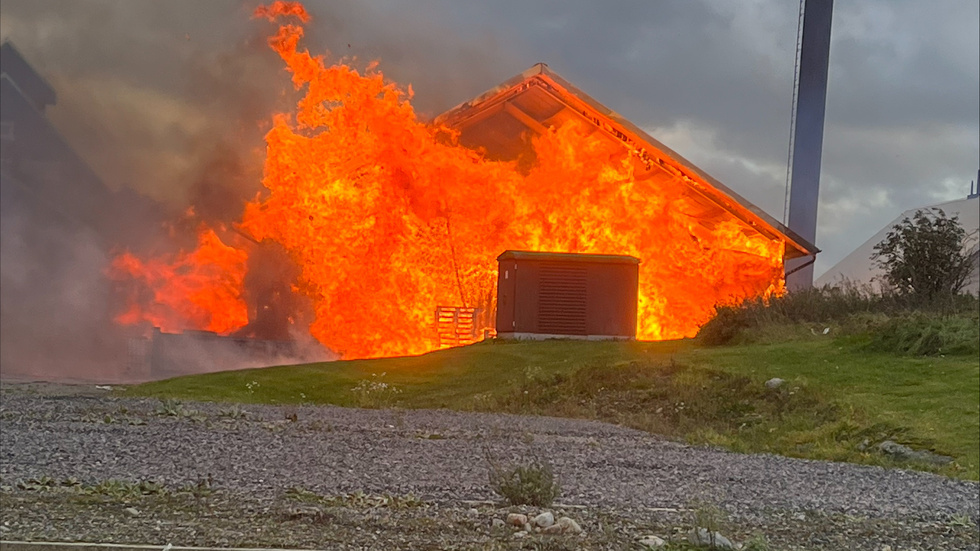 Branden på Åkerö säteri.