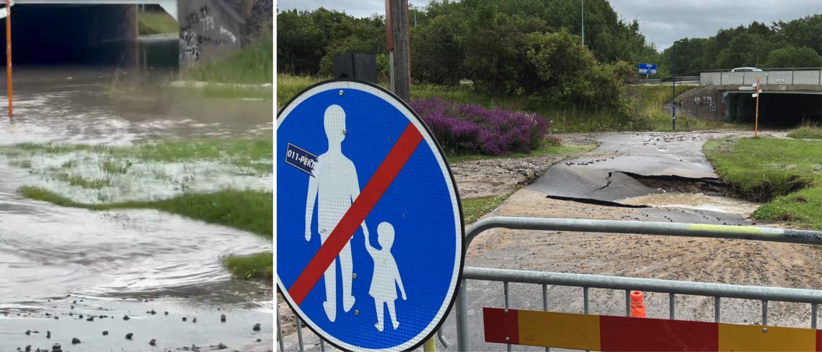 Växande slukhål efter vattenläcka
