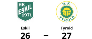 Förlust för Eskil mot Tyrold med 26-27