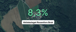 Aktiebolaget Rosenfors Bruk hade större omsättning än övriga i branschen i fjol