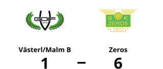 Hemmaförlust för Västerl/Malm B - 1-6 mot Zeros