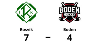 Seger för Rosvik med 7-4 mot Boden