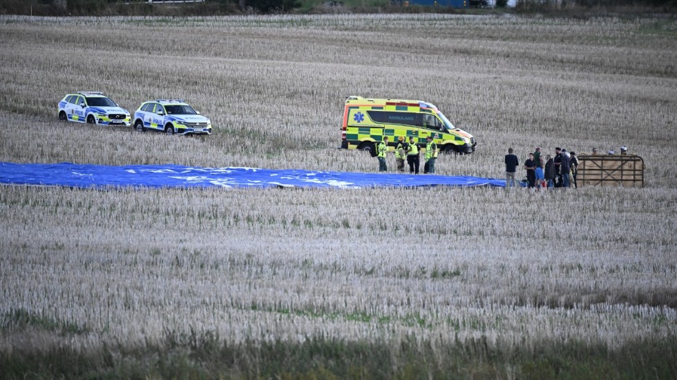 En luftballong kraschade vid landning mellan Lund och Södra Sandby på torsdagskvällen.